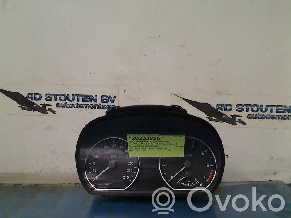 BMW 1 E81 E87 Tachimetro (quadro strumenti) 