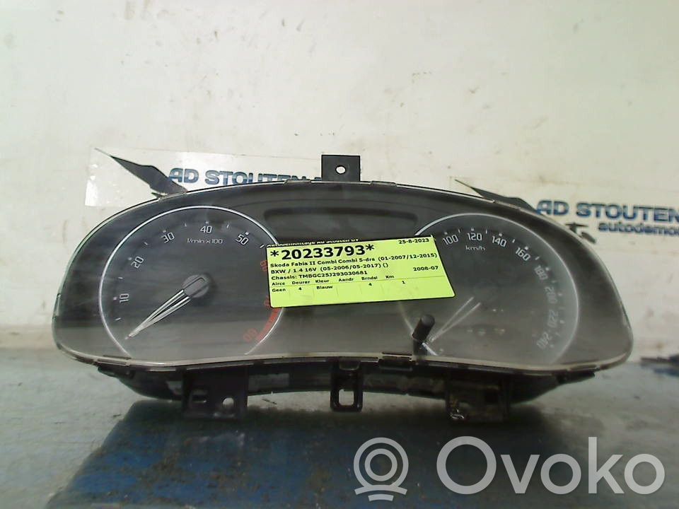 Skoda Fabia Mk2 (5J) Tachimetro (quadro strumenti)