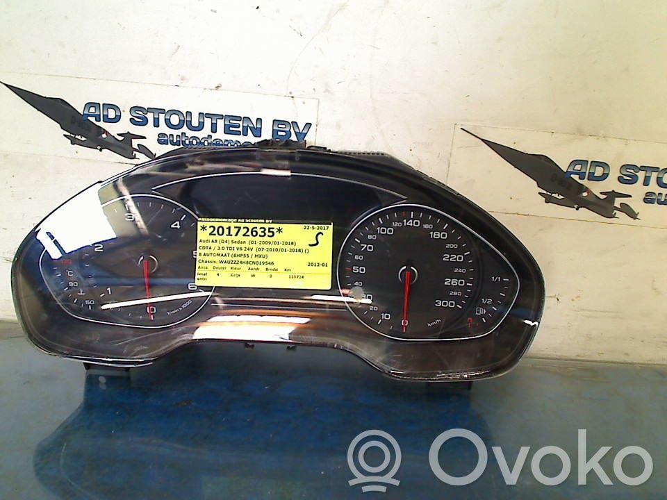 Audi A8 S8 D4 4H Tachimetro (quadro strumenti) 