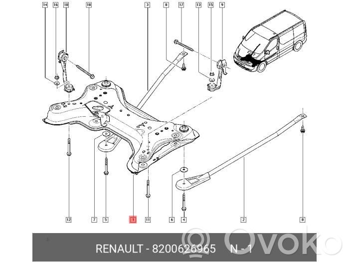 Renault Trafic II (X83) Front subframe 