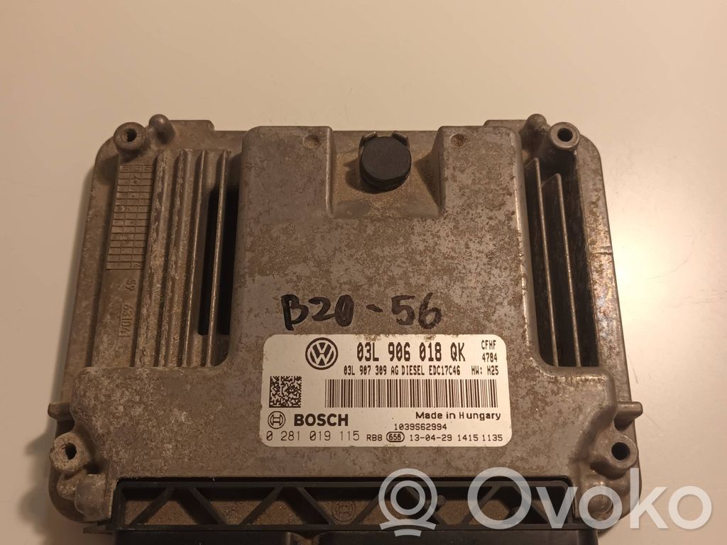 Engine control unit/module   0281019115,03L906018QK,03L907309AG