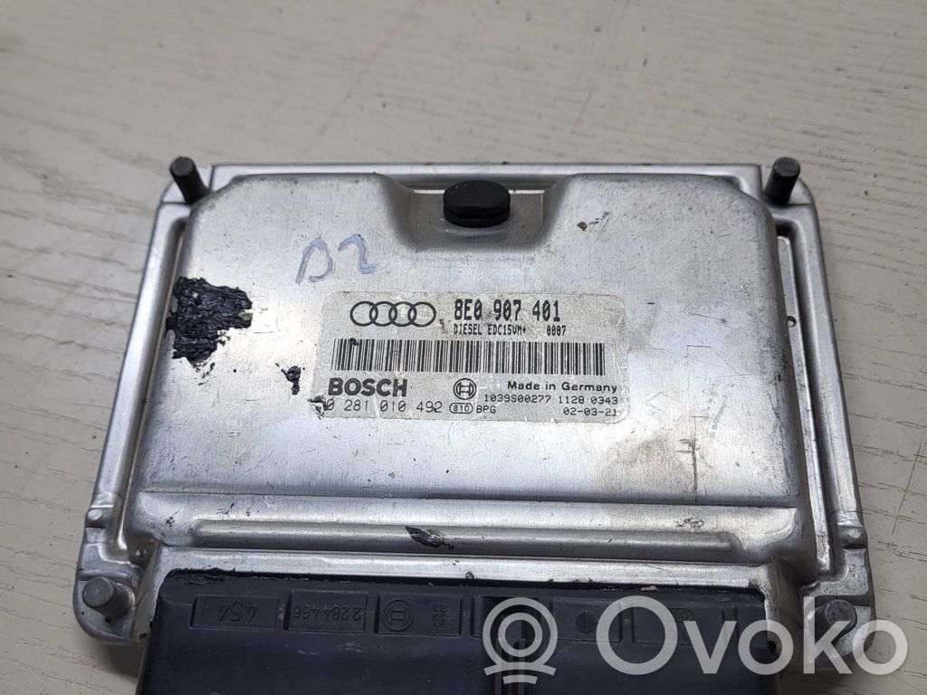 Engine control unit/module   8E0907401,1039S00277,0281010492