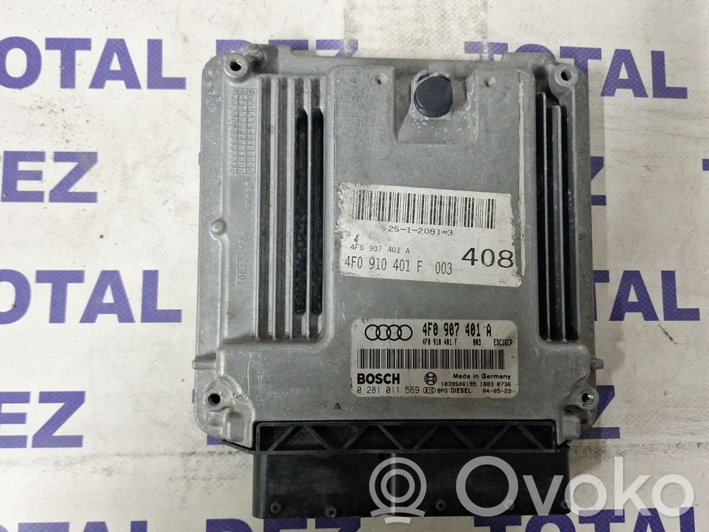 Engine control unit/module   4F0907401A,0281011569,4F0910401F
