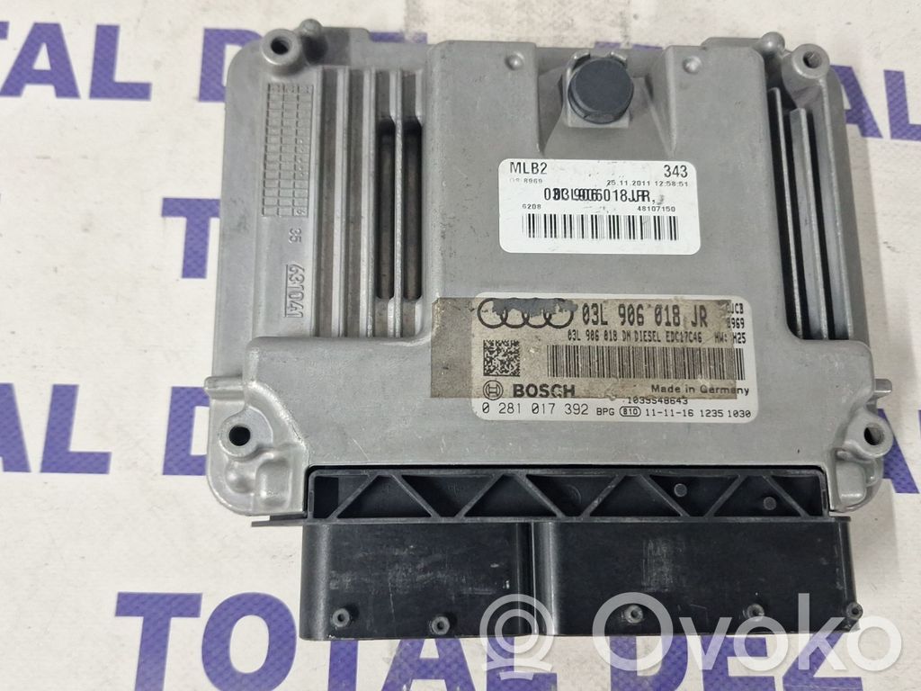 Engine control unit/module   03L906018JR,0281017392,03L906018DL