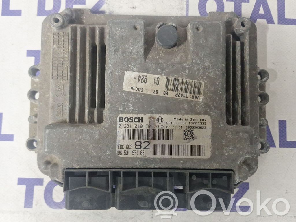 Engine control unit/module   0281010701,9647785580,9653197180