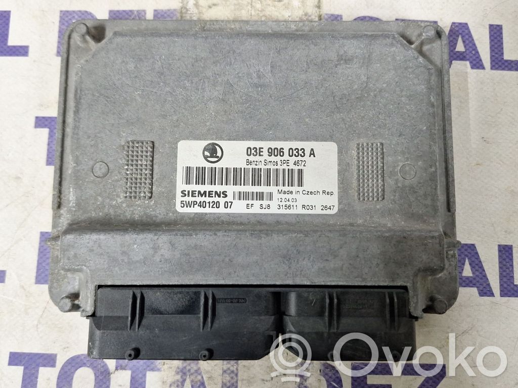 Engine control unit/module   03E906033A,5WP4012007