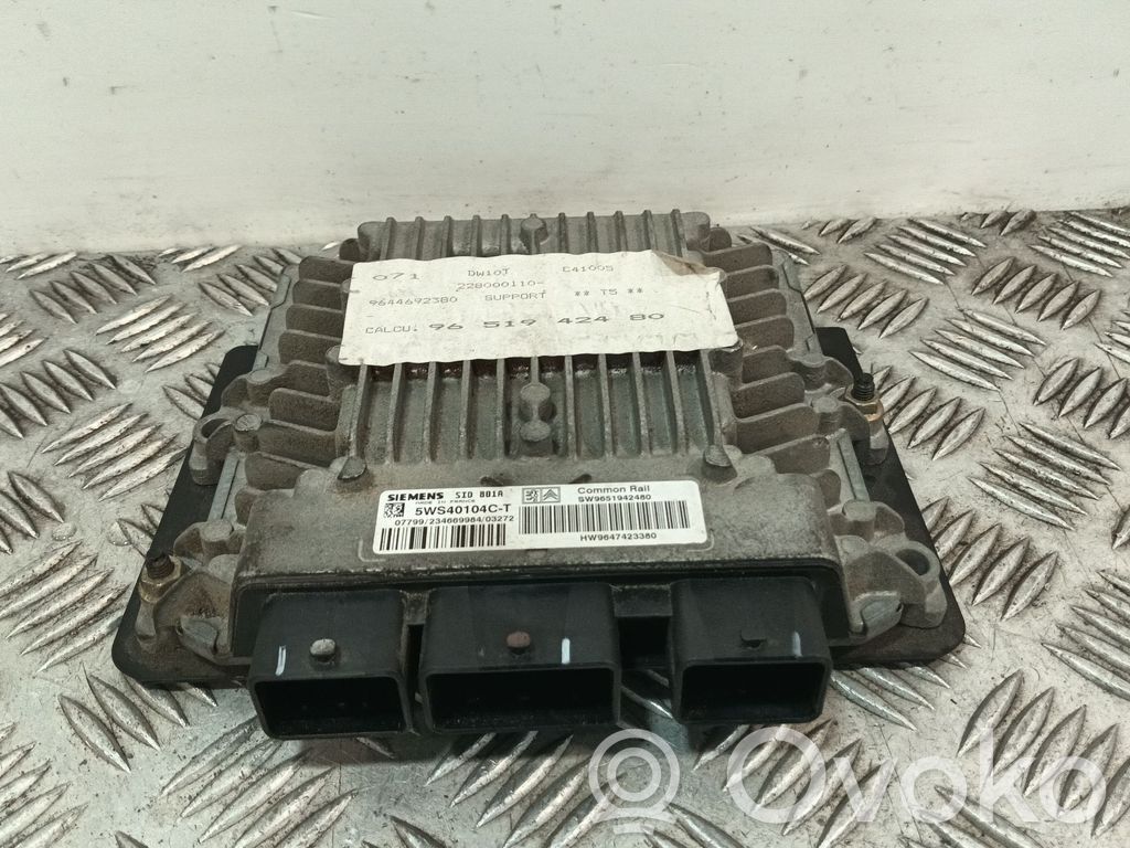 Engine control unit/module   5WS40104CT,SW9651942480,HW9647423380