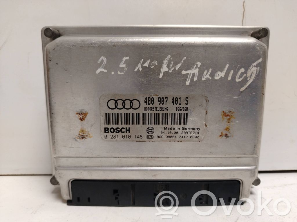 Engine control unit/module   4B0907401S,74420002,28RTE714,0281010148