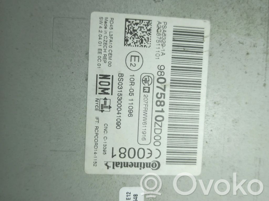 Radio / CD-Player / DVD-Player / Navigation   98075810ZD00