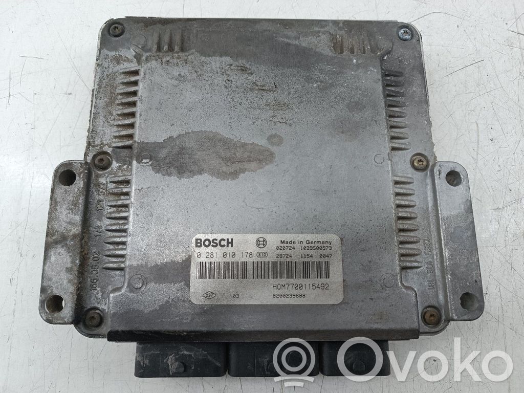 Engine control unit/module   8200239688,0281010178,DEFORMADA