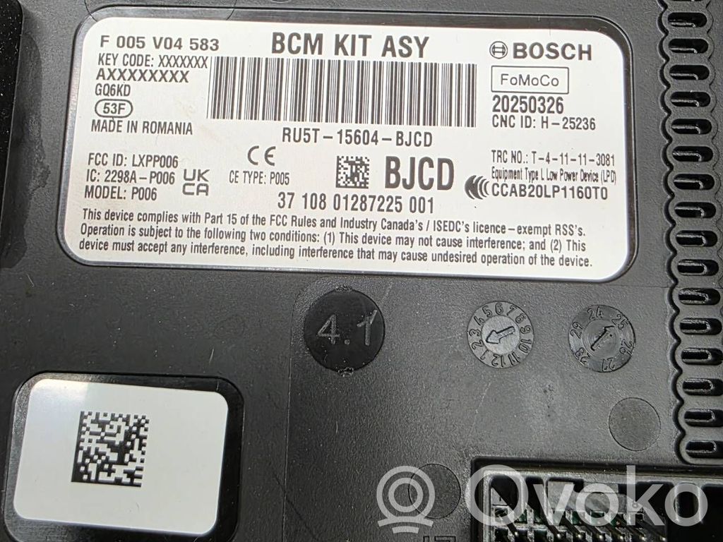 Module confort   BU5T15604BJCD,F005V04583,20250326