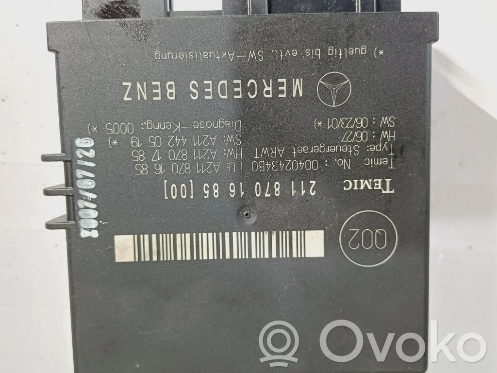 Tailgate/trunk control unit/module   2118701685
