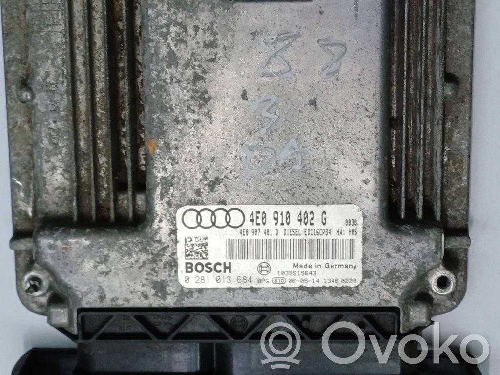 Audi A8 S8 D3 4E Unitate/modul de control motor 