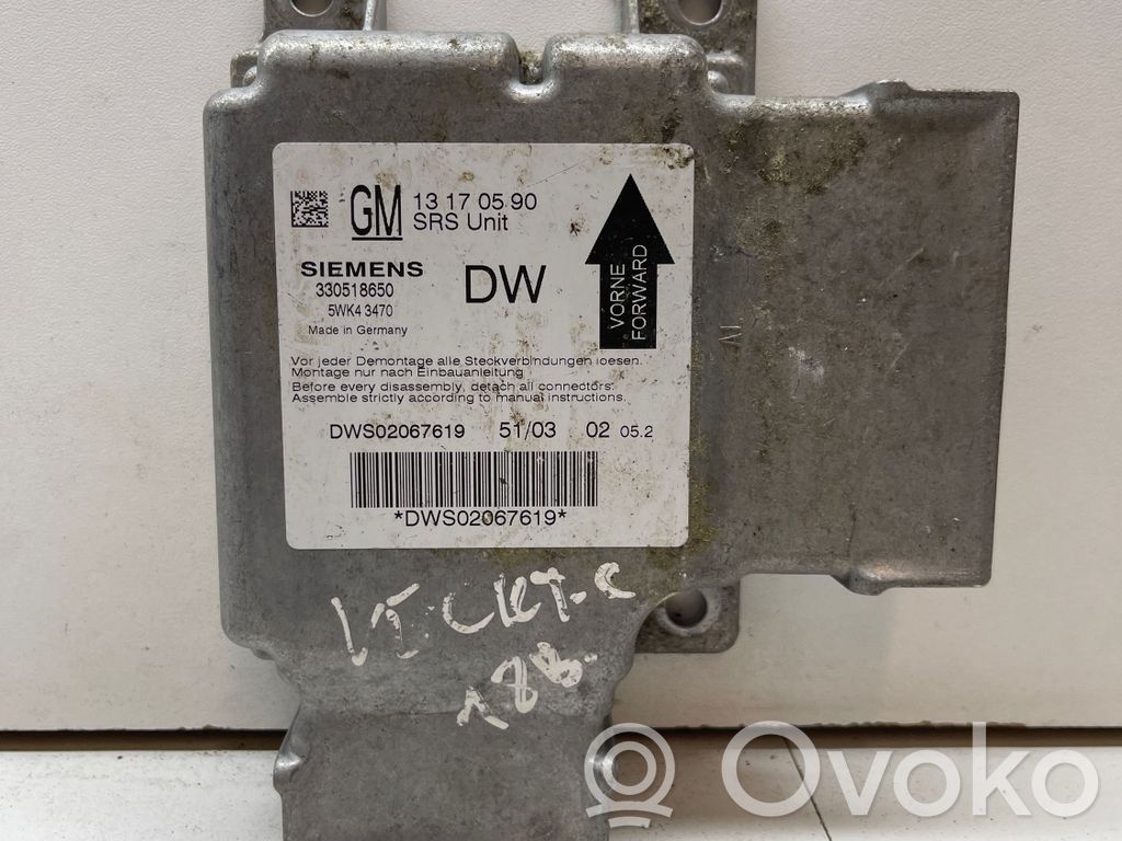 Opel Vectra C Airbag control unit/module 