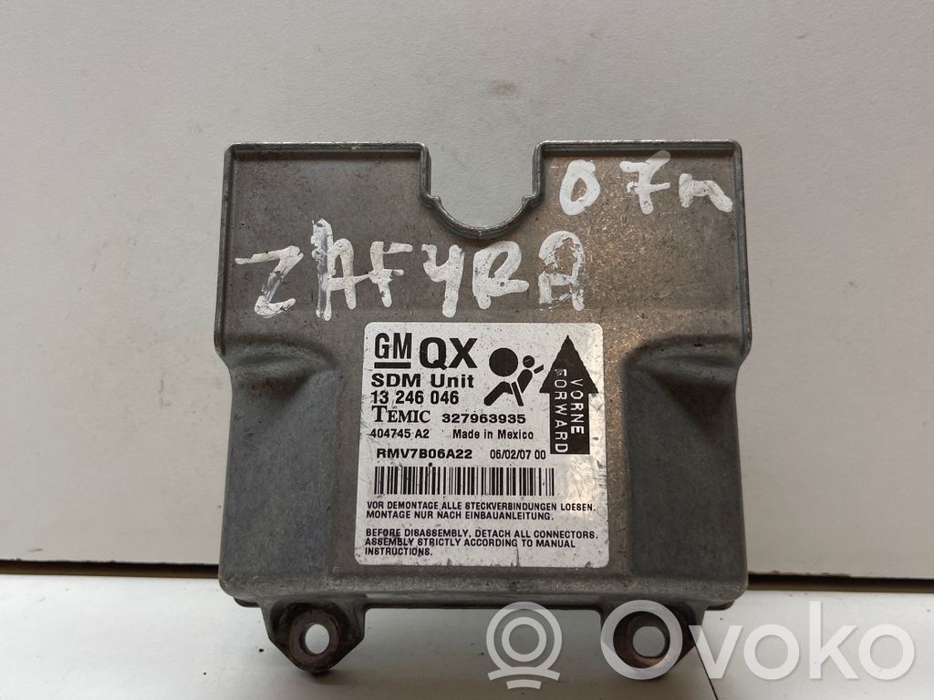 Opel Zafira B Airbag control unit/module 