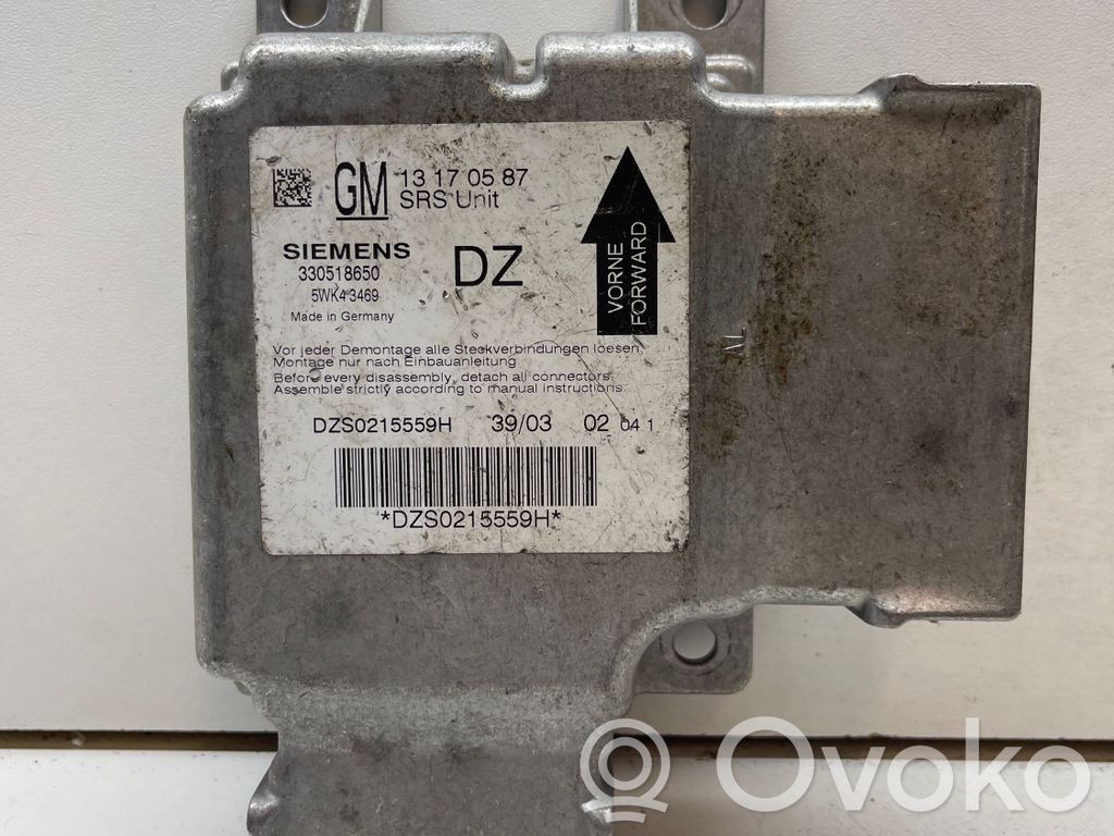 Opel Vectra C Airbag control unit/module 