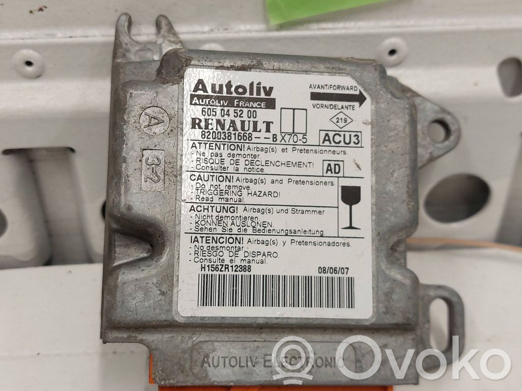 Airbag control unit/module   605045200,8200381668,H156ZR12388