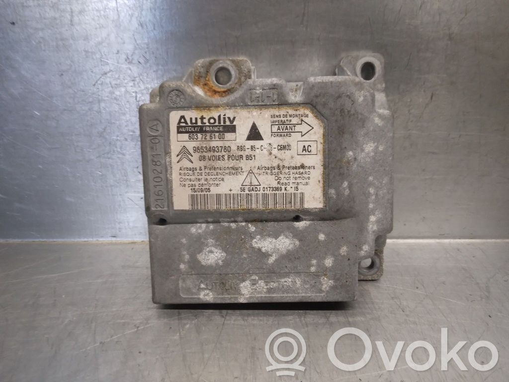Unidad de control/módulo del Airbag   9653493780,603726100,AUTOLIV