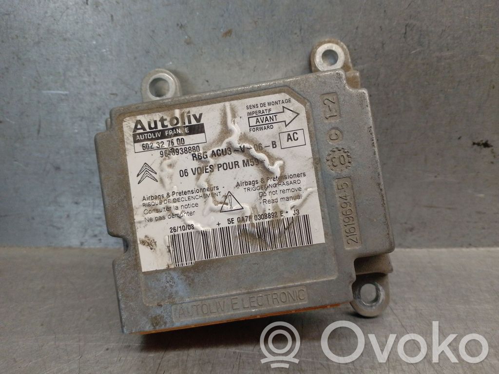 Sterownik / Moduł Airbag   9648938880,602327600AUTOLIV