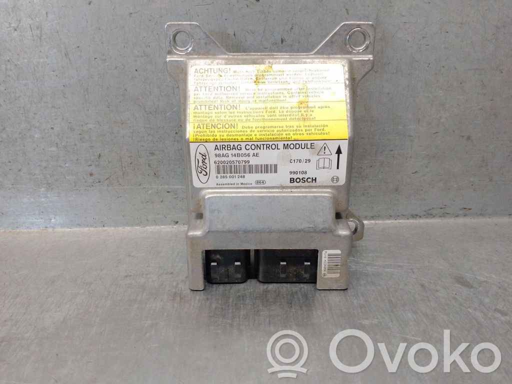 Unidad de control/módulo del Airbag   98AG14B056AE,0285001248