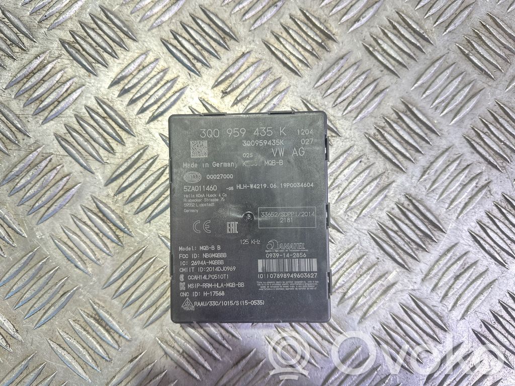 Volkswagen PASSAT B8 Keyless (KESSY) go control unit/module 