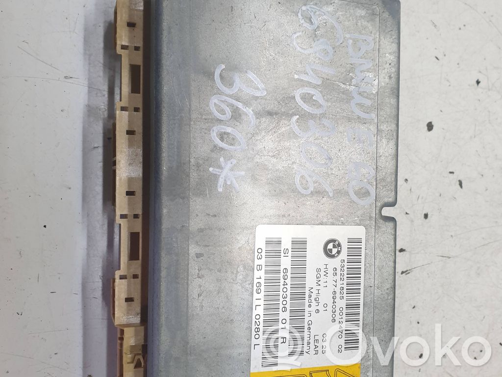 BMW 5 E60 E61 Gaisa spilvenu vadības bloks 