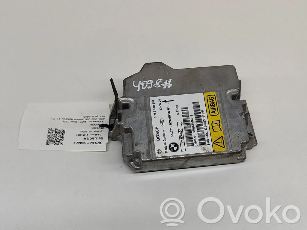 BMW 1 E82 E88 Module de contrôle airbag 