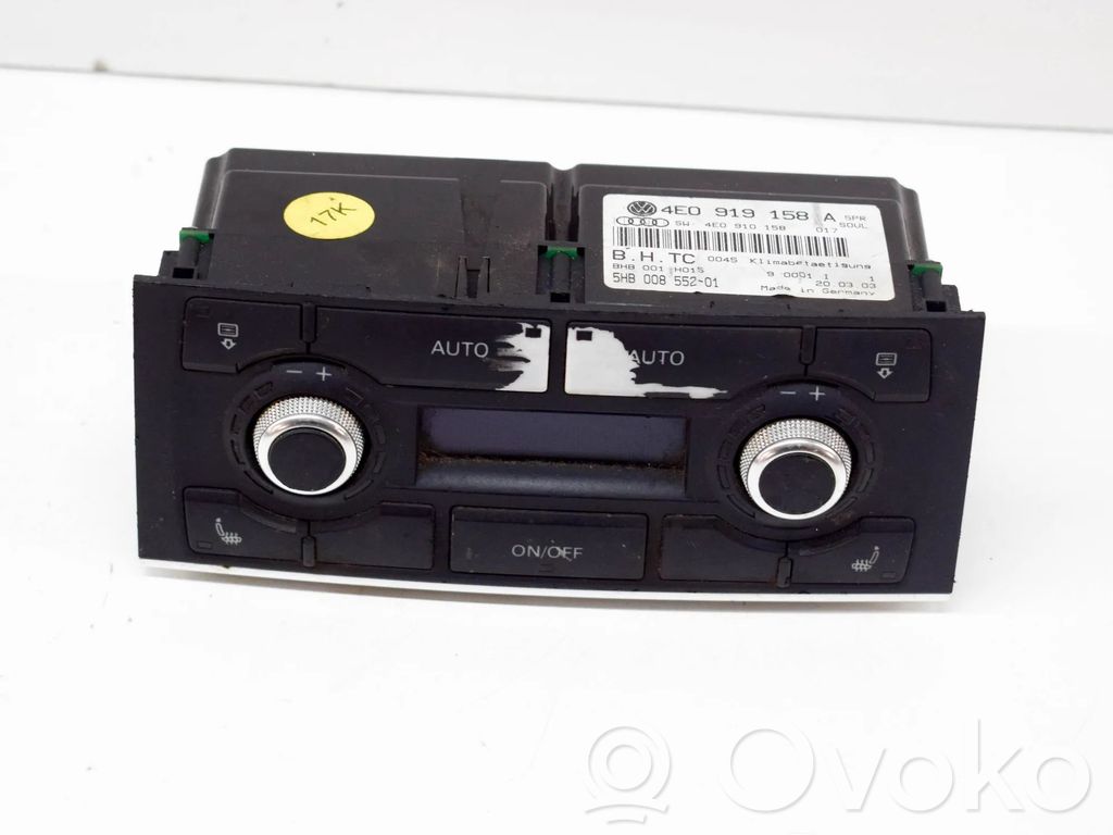 Audi A8 S8 D3 4E Interior fan control switch 