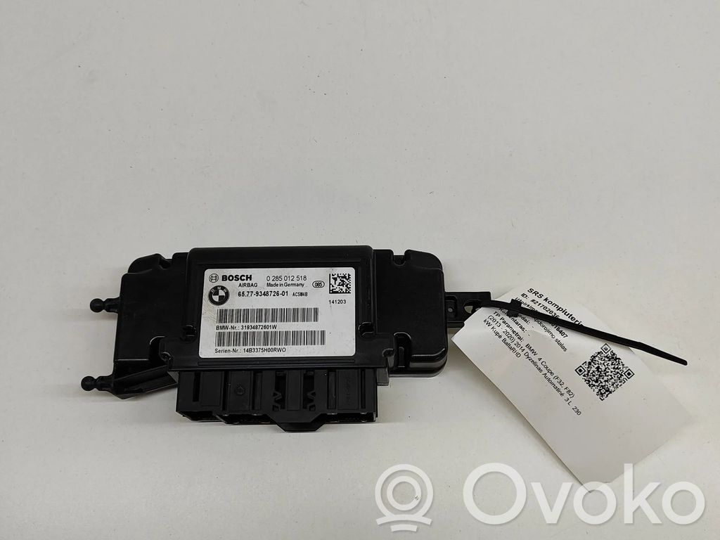 BMW 4 F32 F33 Unitate/modul de comandă airbaguri 