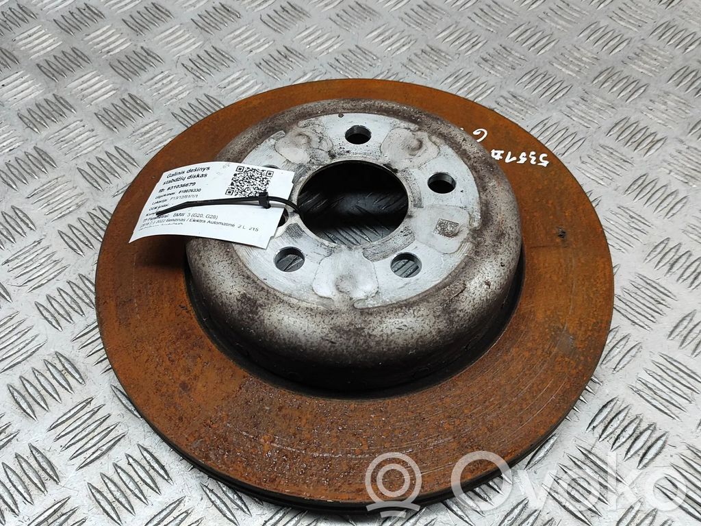 BMW 3 G20 G21 Tarcza hamulca tylnego 