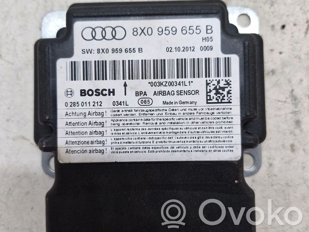 Module de contrôle airbag   8X0959655B,0285011212