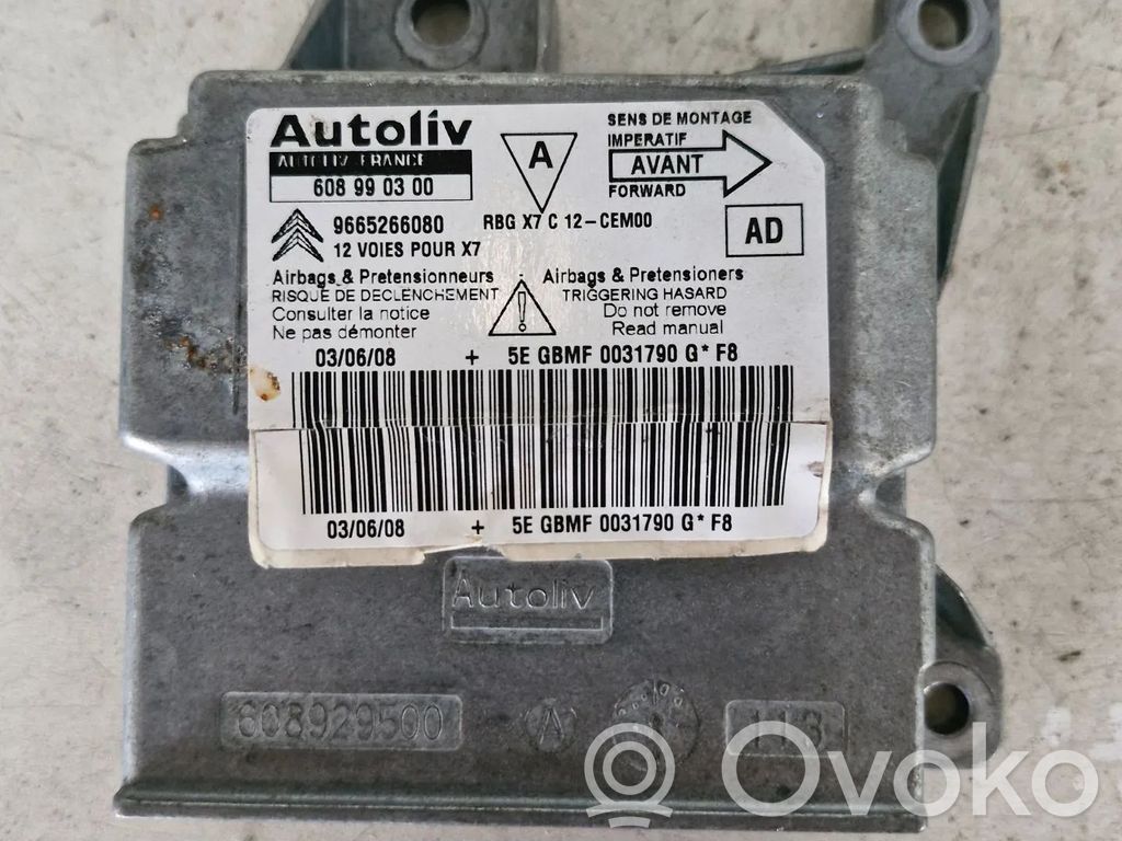 Airbag control unit/module   9665266080,608990300