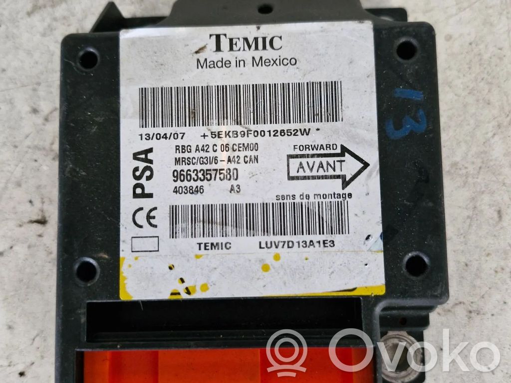 Citroen C3 Pluriel Airbag control unit/module 