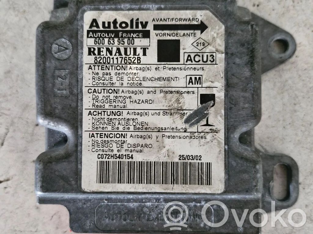 Airbag control unit/module   8200117652B,600639500