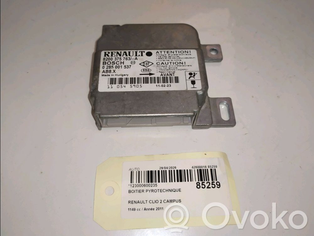 Renault Clio III Airbag control unit/module 