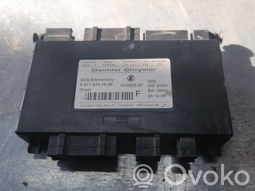 Mercedes-Benz ML W164 Moduł / Sterownik fotela 