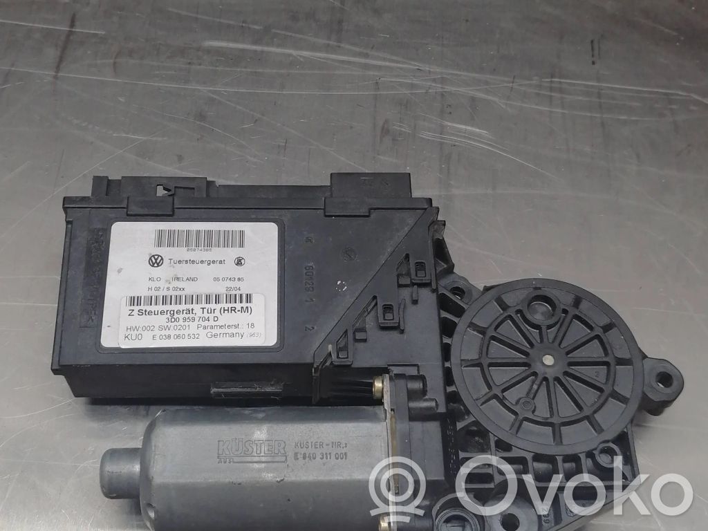 Elektryczny podnośnik szyby drzwi tylnych   3D0959704D,HW002,SW0201