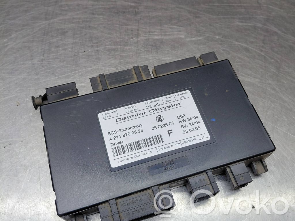 Mercedes-Benz E W211 Module de commande de siège 