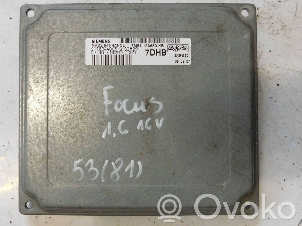 Engine control unit/module   7M5112A650KB,7DHB,S118944005B,SIM29