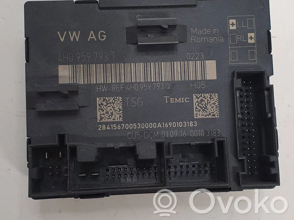Unité de commande module de porte   4H0959793T,4H0959793Q