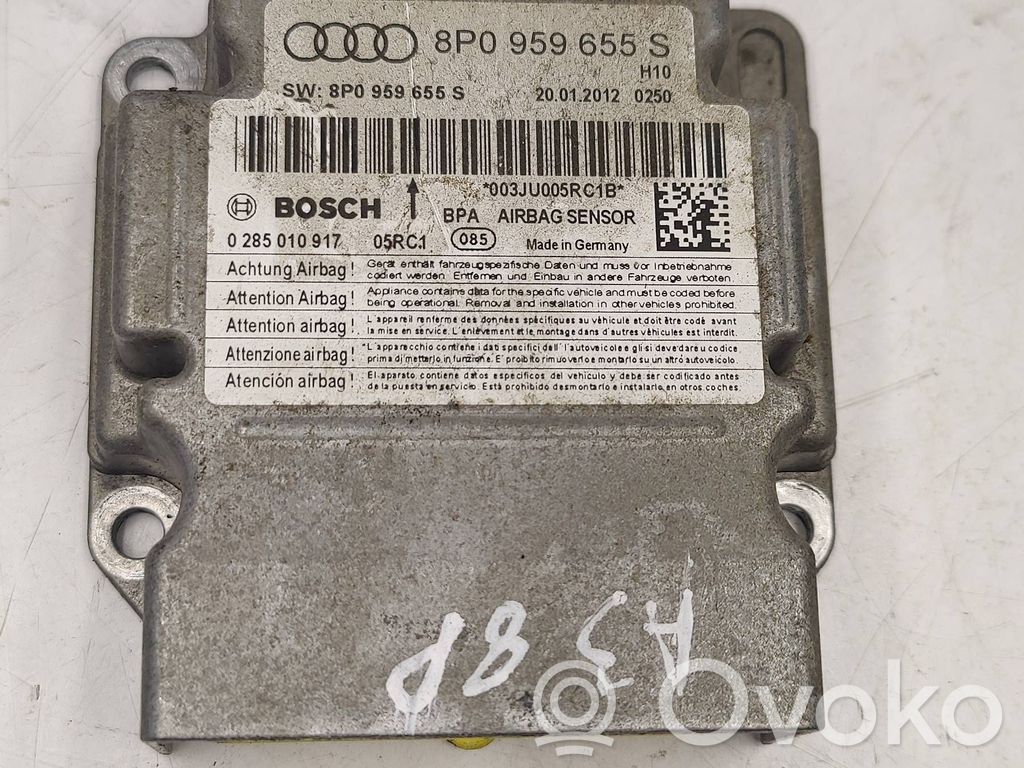 Audi A3 S3 8P Turvatyynyn ohjainlaite/moduuli 