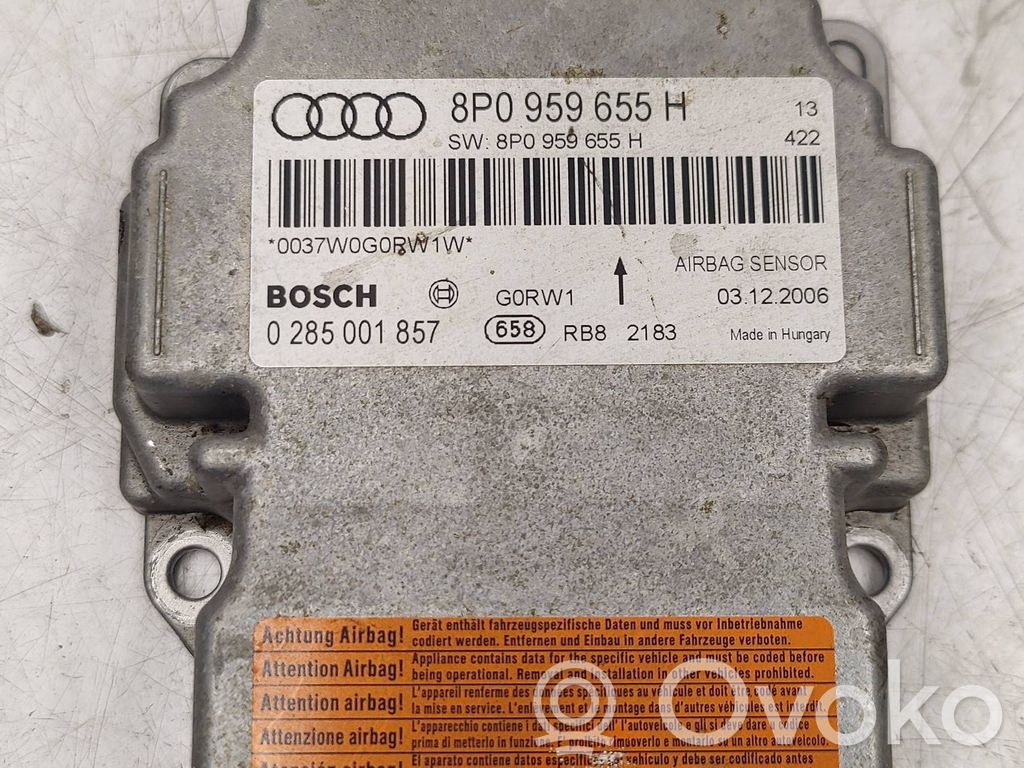 Audi A3 S3 8P Unidad de control/módulo del Airbag 