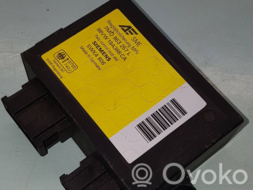 Immobilizer control unit/module   7M0953257L,5WK4806,98VW19A366CA