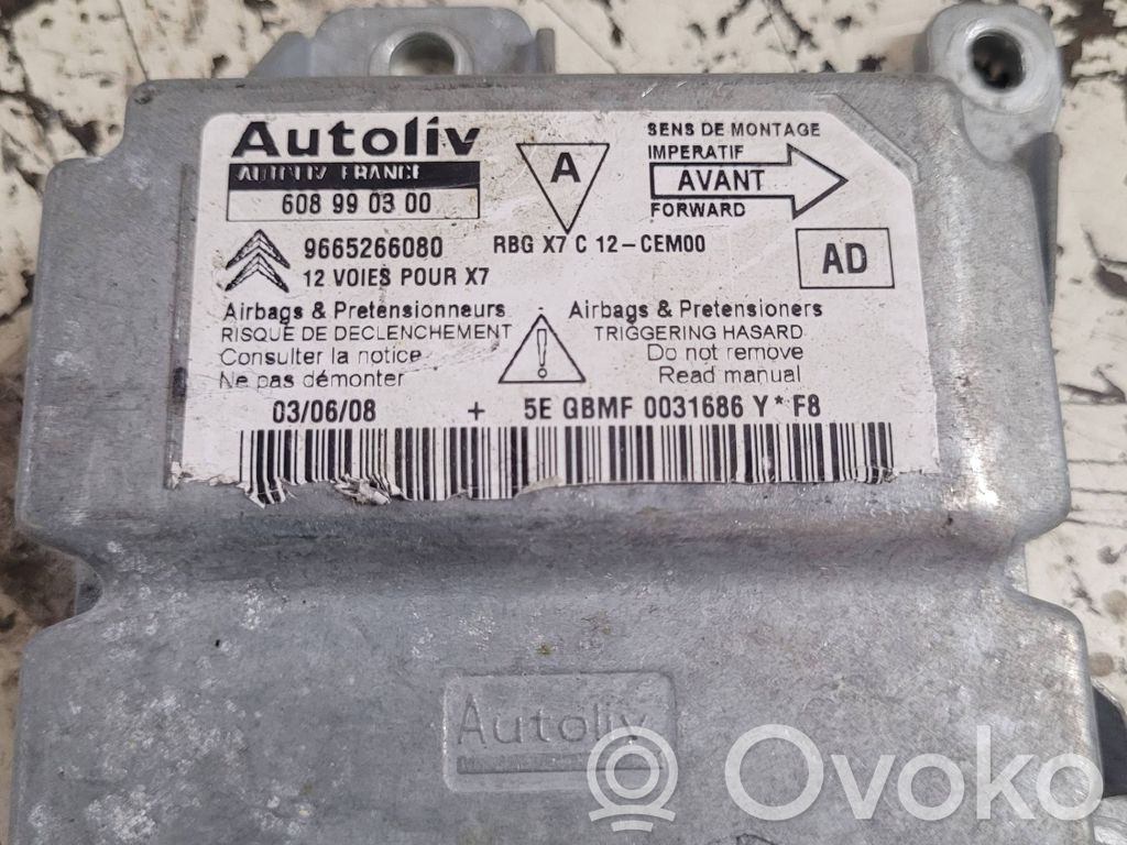 Airbag control unit/module   9665266080,608990300,608929500