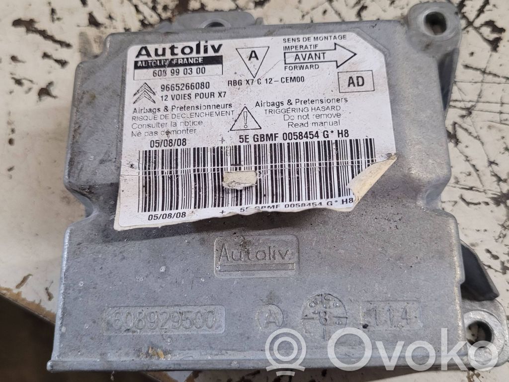 Sterownik / Moduł Airbag   9665266080,608929500,603990300