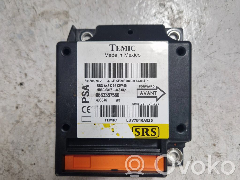 Citroen C3 Pluriel Airbag control unit/module 
