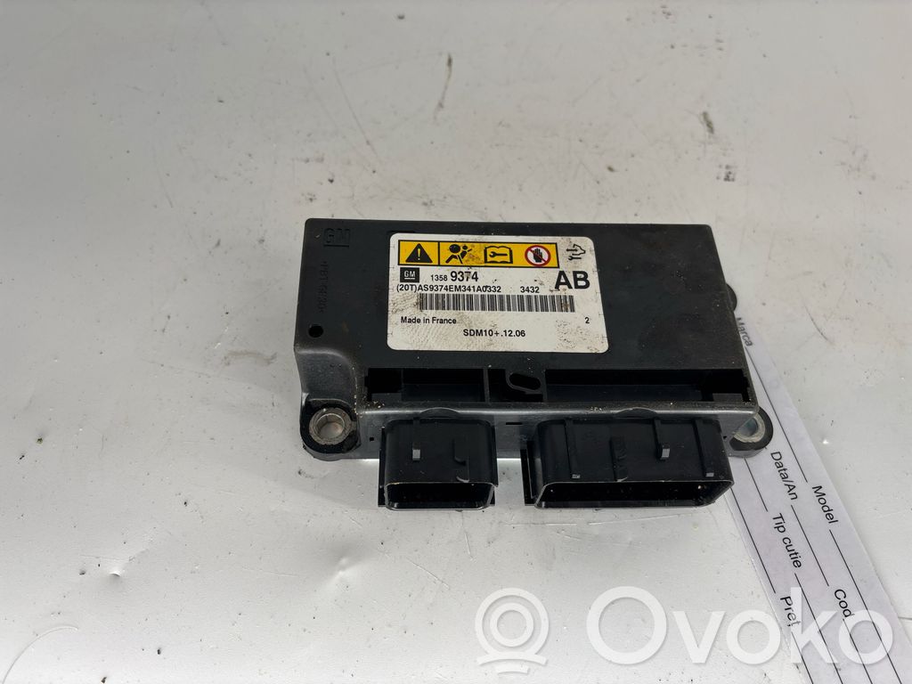 Sterownik / Moduł Airbag   13589374,SDM101206,AS9374EM341A0332