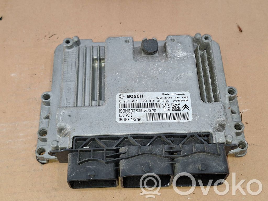 Engine control unit/module   9666729680,9805947580,0281019820
