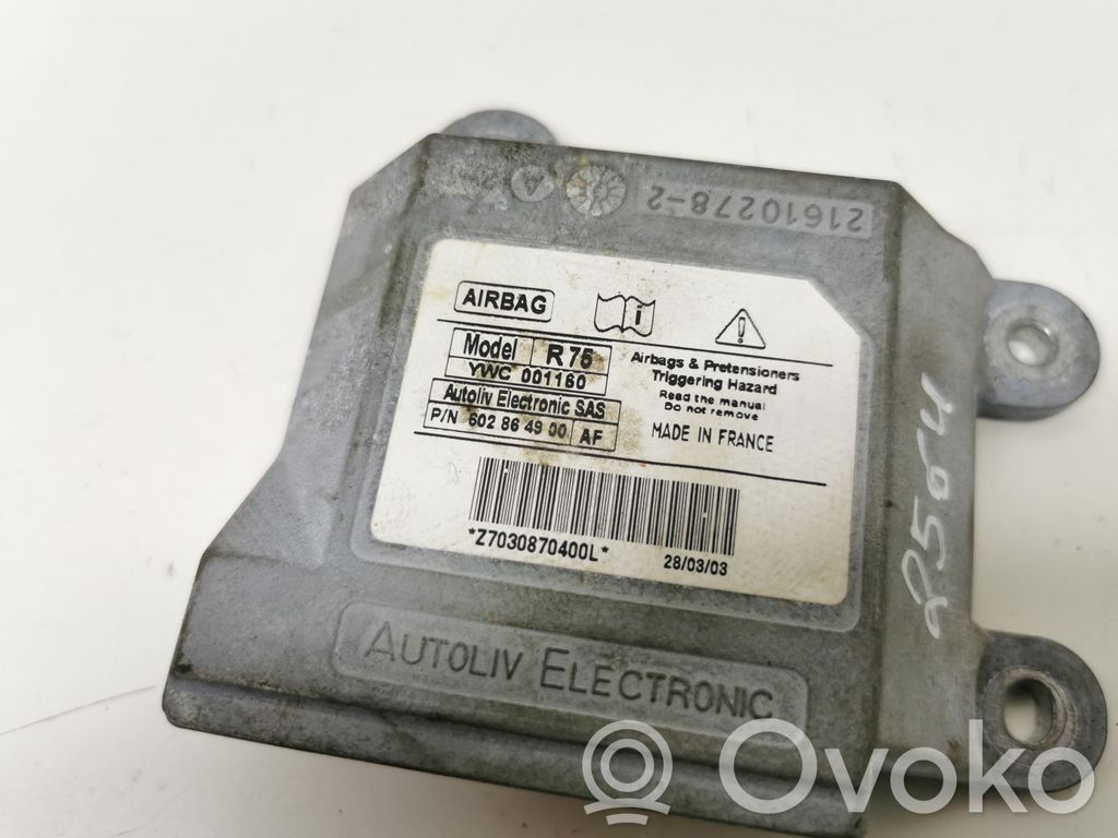 MG ZT - ZT-T Airbag control unit/module 