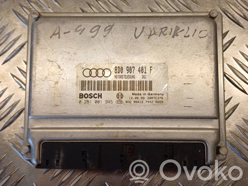 Engine control unit/module   8D0907401F,28RTE376,0281001945